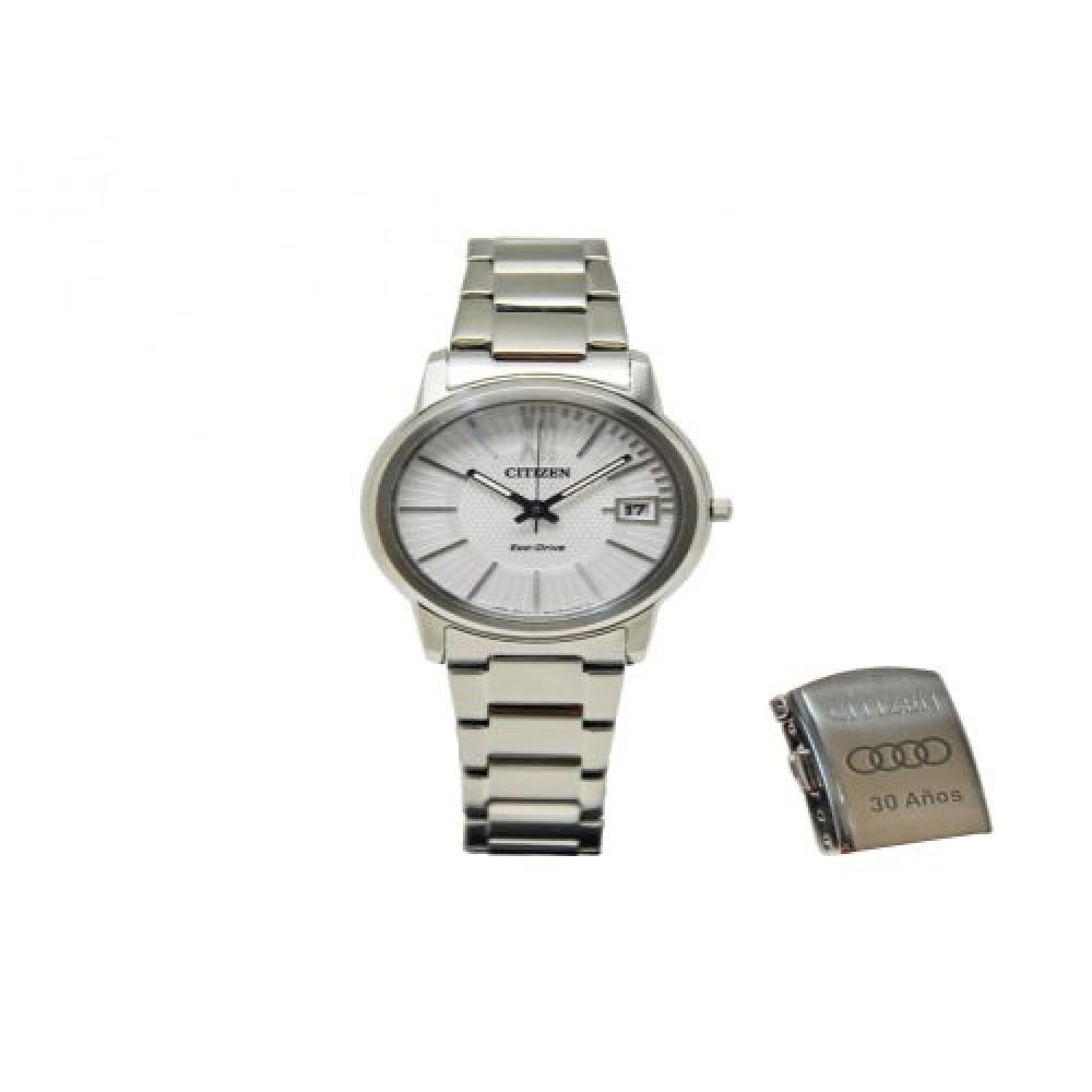 RELOJ MARCA CITIZEN  Eco-Drive  PLATEADO CON EXT.  METAL GRABADO EN BROCHE O TAPAEN LASSER INCLUIDO CABALLERO Y DAMAINCLUYE ESTUCHE ORIGINAL CITIZEN imagen